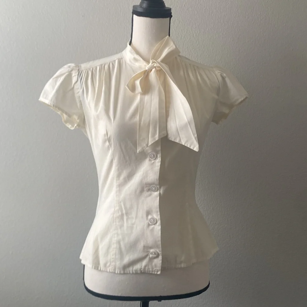 Heart Of Haute Estelle Pussybow Blouse Ivory